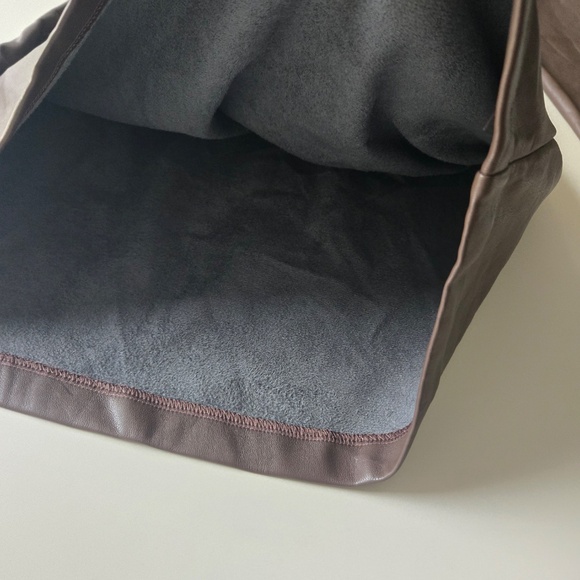 Express Brown One Shoulder Faux Leather Mini Dress - Picture 6 of 11